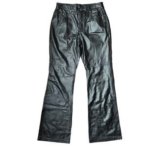 Vintage Ralph Lauren Leather Pants Black 100% Genuine Leather Bootcut Size 10